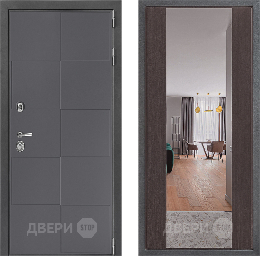 Входная металлическая Дверь Дверной континент ДК-3/606 ФЛЗ-1 Зеркало Венге в Жуковский