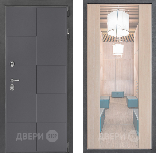 Входная металлическая Дверь Дверной континент ДК-3/606 ФЛЗ-1 Зеркало Капучино в Жуковский