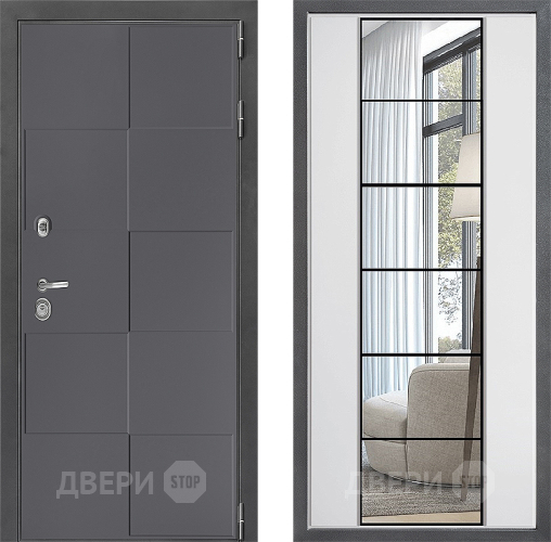 Входная металлическая Дверь Дверной континент ДК-3/606 ФЛЗ-2 Зеркало Белый софт в Жуковский