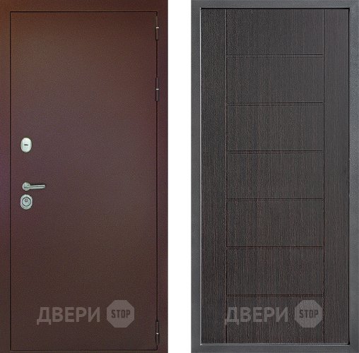 Входная металлическая Дверь Дверной континент Рубикон Медь Дизайн ФЛ-Лайн Венге в Жуковский