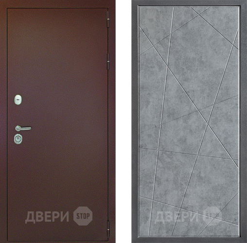 Входная металлическая Дверь Дверной континент Рубикон Медь Дизайн ФЛ-655 Бетон серый в Жуковский
