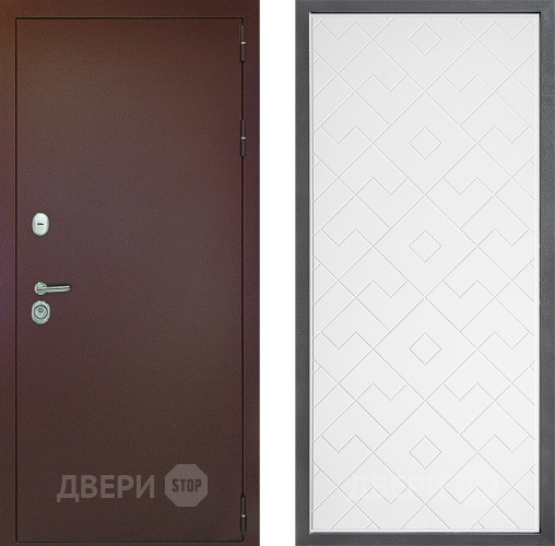 Входная металлическая Дверь Дверной континент Рубикон Медь Дизайн ФЛ-Тиффани Белый софт в Жуковский