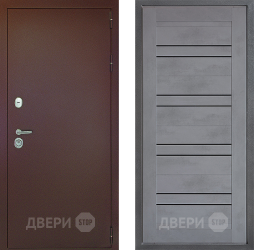 Входная металлическая Дверь Дверной континент Рубикон Медь Дизайн ФЛ-49 Бетон серый в Жуковский