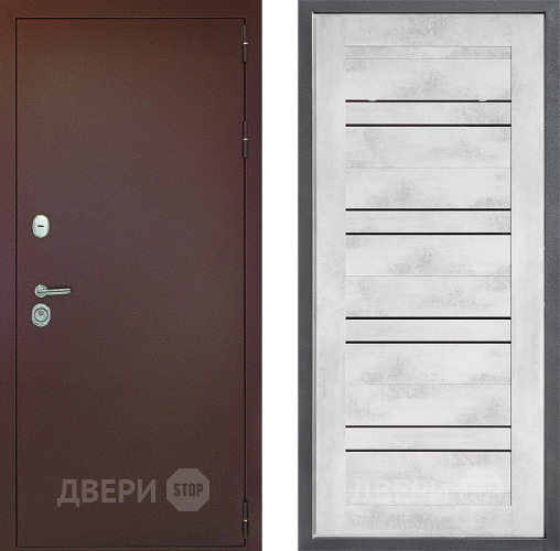 Входная металлическая Дверь Дверной континент Рубикон Медь Дизайн ФЛ-49 Бетон снежный в Жуковский