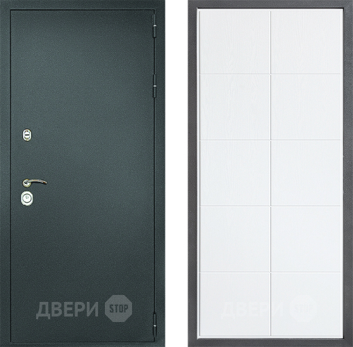 Входная металлическая Дверь Дверной континент Рубикон Серебро Дизайн ФЛ-Кватро Белое дерево в Жуковский