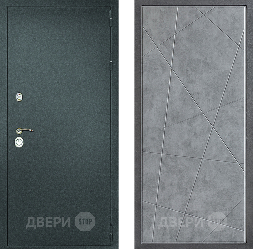 Входная металлическая Дверь Дверной континент Рубикон Серебро Дизайн ФЛ-655 Бетон серый в Жуковский