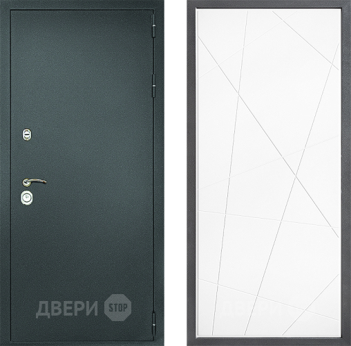Дверь Дверной континент Рубикон Серебро Дизайн ФЛ-655 Белый софт в Жуковский