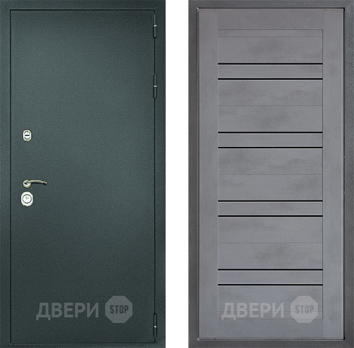 Входная металлическая Дверь Дверной континент Рубикон Серебро Дизайн ФЛ-49 Бетон серый в Жуковский