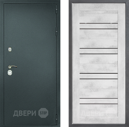 Входная металлическая Дверь Дверной континент Рубикон Серебро Дизайн ФЛ-49 Бетон снежный в Жуковский