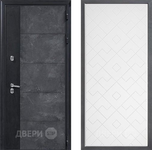 Входная металлическая Дверь Дверной континент ДК-15 Бетон ТЕРМО ФЛ-Тиффани Белый софт в Жуковский