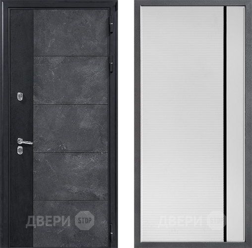 Входная металлическая Дверь Дверной континент ДК-15 Бетон ТЕРМО ФЛ-757 Черное Стекло Софт милк в Жуковский