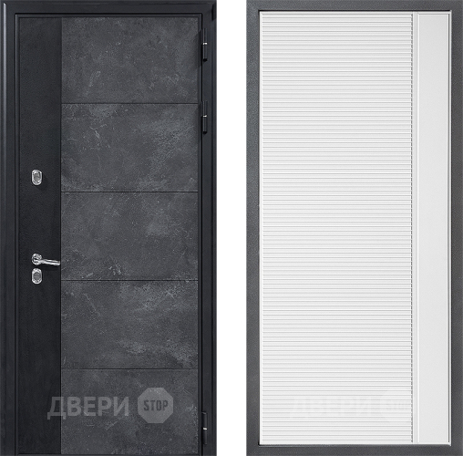 Входная металлическая Дверь Дверной континент ДК-15 Бетон ТЕРМО ФЛ-757 Белое Стекло Софт милк в Жуковский