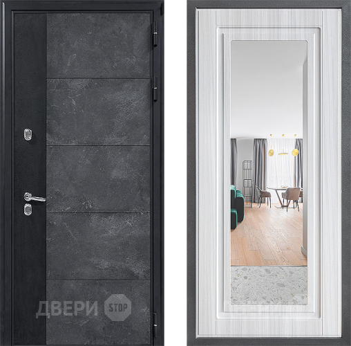 Дверь Дверной континент ДК-15 Бетон ТЕРМО ФЛЗ Зеркало Сандал белый в Жуковский