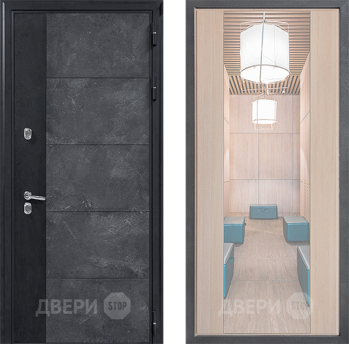 Входная металлическая Дверь Дверной континент ДК-15 Бетон ТЕРМО ФЛЗ-1 Зеркало Капучино в Жуковский