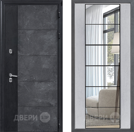 Дверь Дверной континент ДК-15 Бетон ТЕРМО ФЛЗ-2 Зеркало Бетон светлый в Жуковский