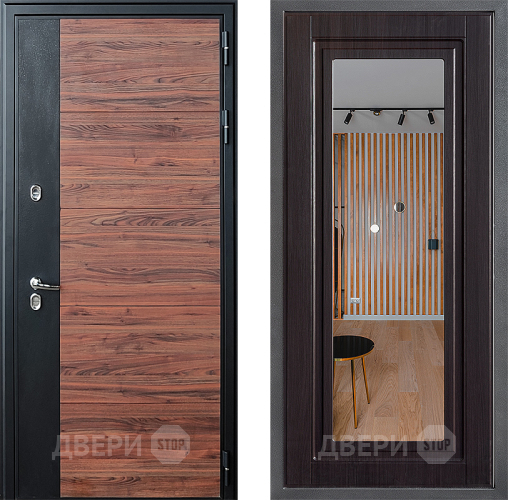 Дверь Дверной континент ДК-15 Красное Дерево ТЕРМО ФЛЗ Зеркало Венге в Жуковский