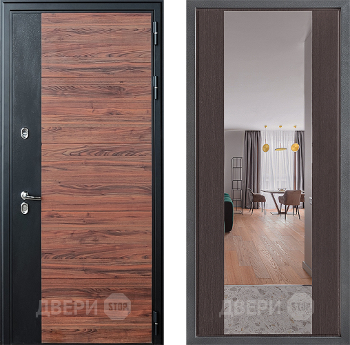Входная металлическая Дверь Дверной континент ДК-15 Красное Дерево ТЕРМО ФЛЗ-1 Зеркало Венге в Жуковский