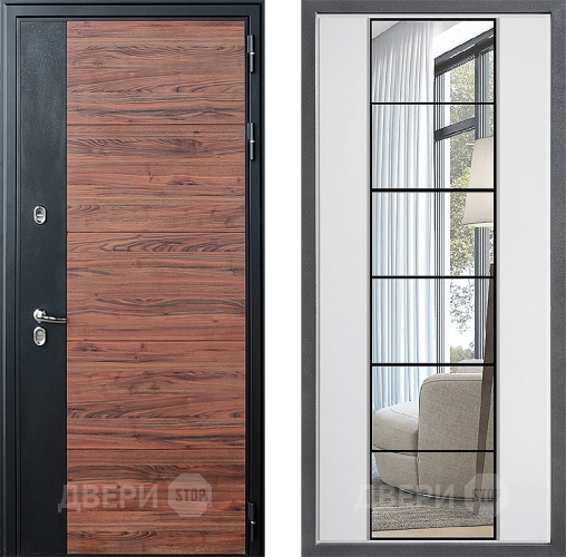 Дверь Дверной континент ДК-15 Красное Дерево ТЕРМО ФЛЗ-2 Зеркало Белый софт в Жуковский
