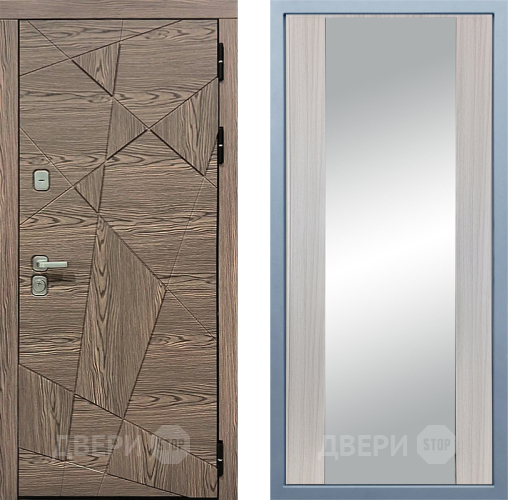 Входная металлическая Дверь Дива МД-97/2 Д-15 Зеркало Сандал белый в Жуковский