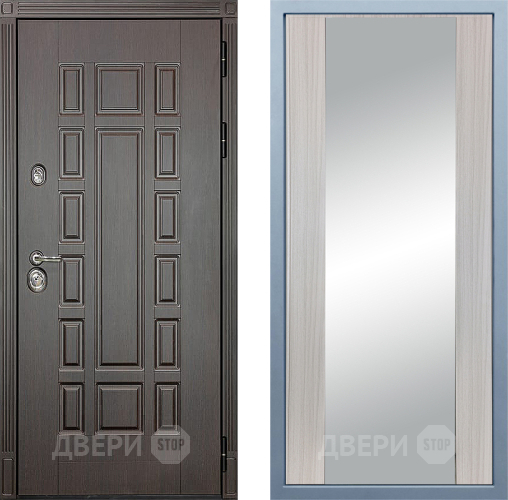 Входная металлическая Дверь Дива МД-38 Д-15 Зеркало Сандал белый в Жуковский