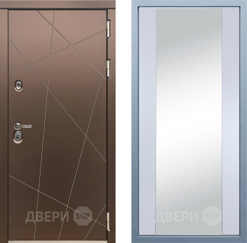 Входная металлическая Дверь Дива МД-50 Д-15 Зеркало Белый в Жуковский