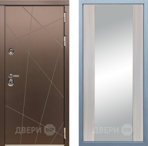Входная металлическая Дверь Дива МД-50 Д-15 Зеркало Сандал белый в Жуковский