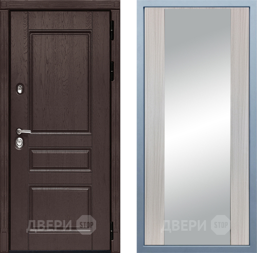 Входная металлическая Дверь Дива МД-90 Д-15 Зеркало Сандал белый в Жуковский