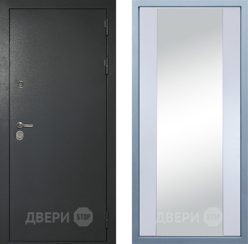 Входная металлическая Дверь Дива МД-40 Титан Д-15 Зеркало Белый в Жуковский