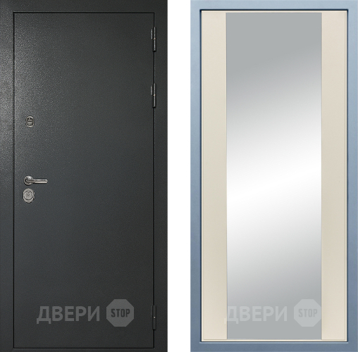 Входная металлическая Дверь Дива МД-40 Титан Д-15 Зеркало Шампань в Жуковский