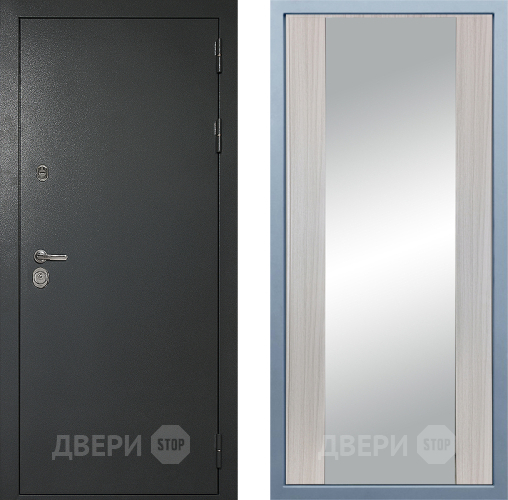 Входная металлическая Дверь Дива МД-40 Титан Д-15 Зеркало Сандал белый в Жуковский