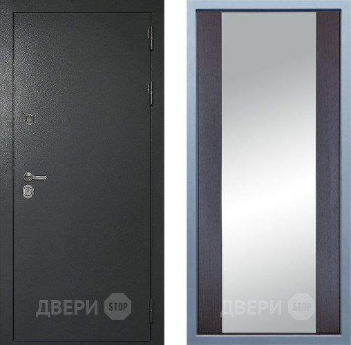 Входная металлическая Дверь Дива МД-40 Титан Д-15 Зеркало Венге в Жуковский