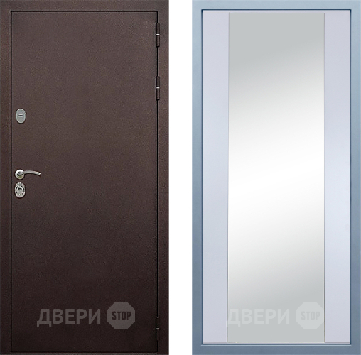 Входная металлическая Дверь Дива МД-40 Медь Д-15 Зеркало Белый в Жуковский