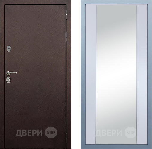 Входная металлическая Дверь Дива МД-40 Медь Д-15 Зеркало Белый в Жуковский