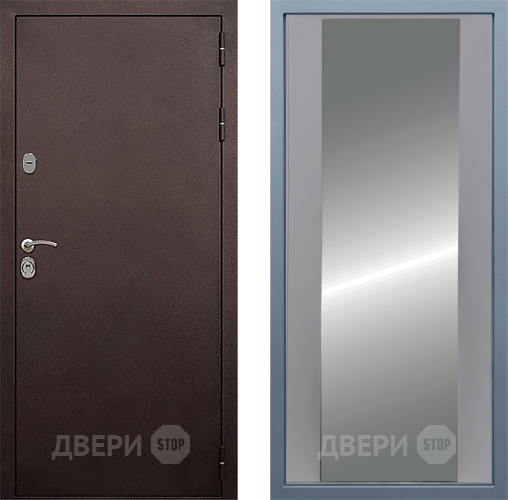Входная металлическая Дверь Дива МД-40 Медь Д-15 Зеркало Силк Маус в Жуковский
