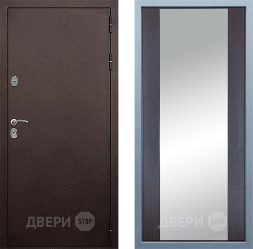 Входная металлическая Дверь Дива МД-40 Медь Д-15 Зеркало Венге в Жуковский
