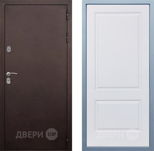 Входная металлическая Дверь Дива МД-40 Медь Д-7 Белый в Жуковский