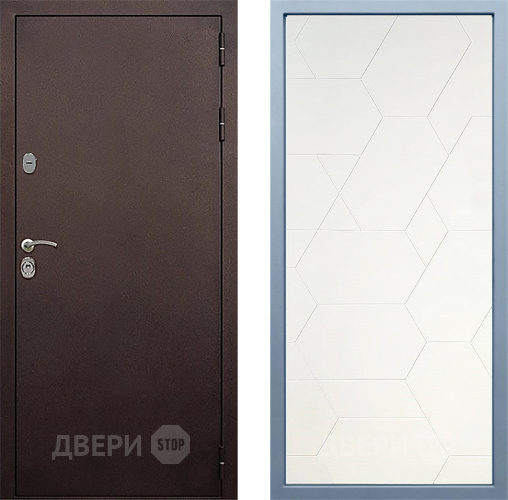 Входная металлическая Дверь Дива МД-40 Медь М-16 Белый в Жуковский