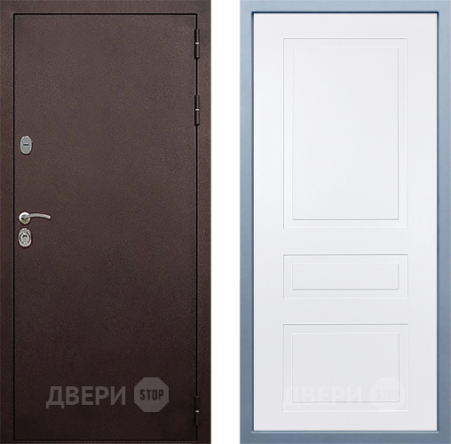 Входная металлическая Дверь Дива МД-40 Медь Н-13 Белый в Жуковский