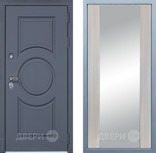 Входная металлическая Дверь Дива МХ-30 STR Д-15 Зеркало Сандал белый в Жуковский