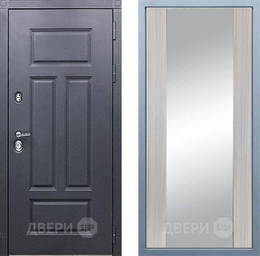 Входная металлическая Дверь Дива МХ-29 STR Д-15 Зеркало Сандал белый в Жуковский