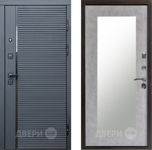 Дверь Престиж Черная Линия Зеркло Пастораль Бетон светлый в Жуковский