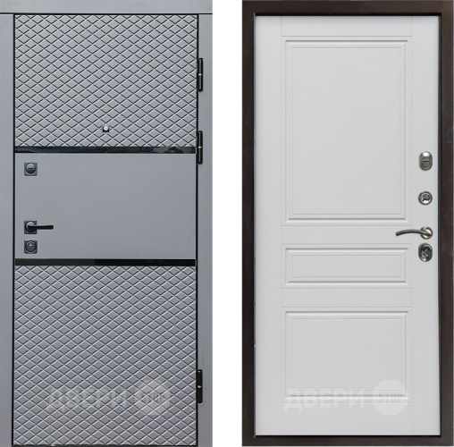 Входная металлическая Дверь Престиж Ромб Классика Белый матовый в Жуковский
