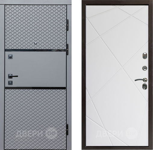 Входная металлическая Дверь Престиж Ромб Лучи Бетон белый в Жуковский