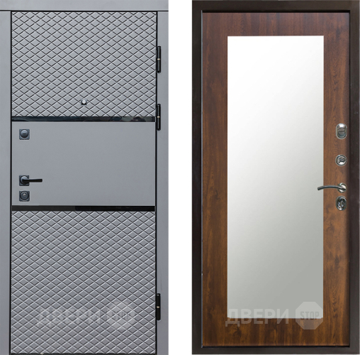 Входная металлическая Дверь Престиж Ромб Зеркло Пастораль Дуб в Жуковский