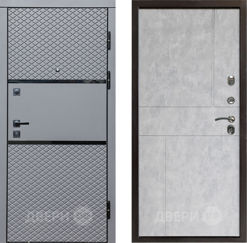Входная металлическая Дверь Престиж Ромб Горизонт Бетон светлый в Жуковский