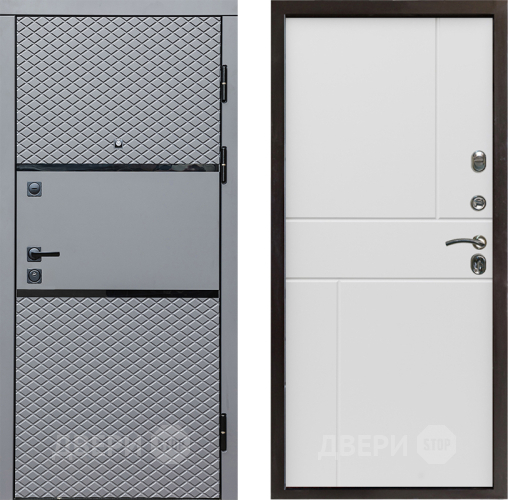 Входная металлическая Дверь Престиж Ромб Горизонт Бетон белый в Жуковский