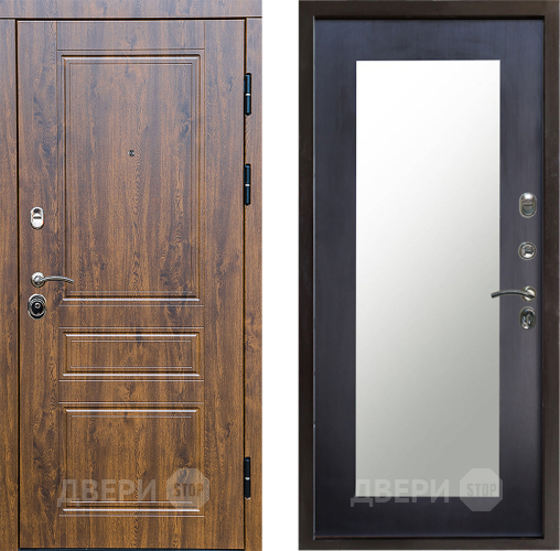 Входная металлическая Дверь Престиж Классика Дуб Зеркло Пастораль Венге в Жуковский