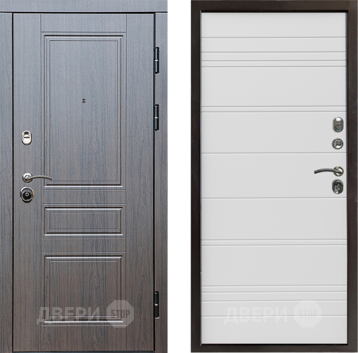 Входная металлическая Дверь Престиж Классика Венге Line Белый в Жуковский