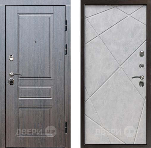 Входная металлическая Дверь Престиж Классика Венге Лучи Бетон светлый в Жуковский