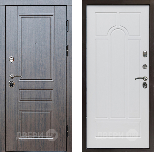 Входная металлическая Дверь Престиж Классика Венге Арка Белое дерево в Жуковский